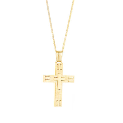 Χρυσός Σταυρός Ανδρικός Με Χρυσό Καπάκι Κ14