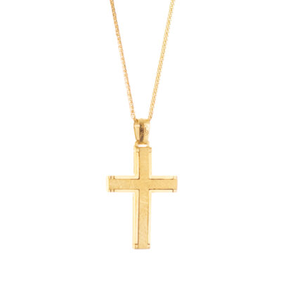 Χρυσός Σταυρός Ανδρικός Με Χρυσό Καπάκι Κ14