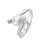 Λευκόχρυσο Δαχτυλίδι Κ14 Με Μαργαριτάρι