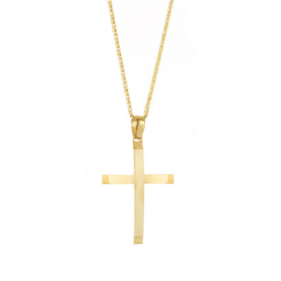 Χρυσός Σταυρός Ανδρικός Λουστρέ Κ14