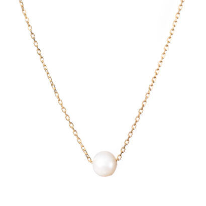 Χρυσό Μενταγιόν Κ14 Με Μαργαριτάρι Και Πέτρες Ζιργκόν