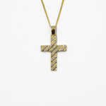 Χρυσός Σταυρός Κ14 Με Πέτρες Ζιργκόν