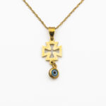 Χρυσό Μενταγιον Βυζαντινός Σταυρός Ματάκι Κ14